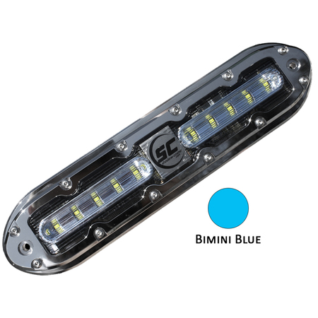 SHADOW-CASTER LED LIGHTING SCM-10 LED Underwater Light w/20' Cable - 316 SS Housing - Bimini Blue SCM-10-BB-20